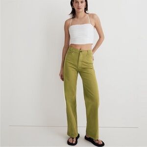 Madewell The Emmett Wide-Leg Pant: Women’s 30 Garment Dyed Edition Artichoke